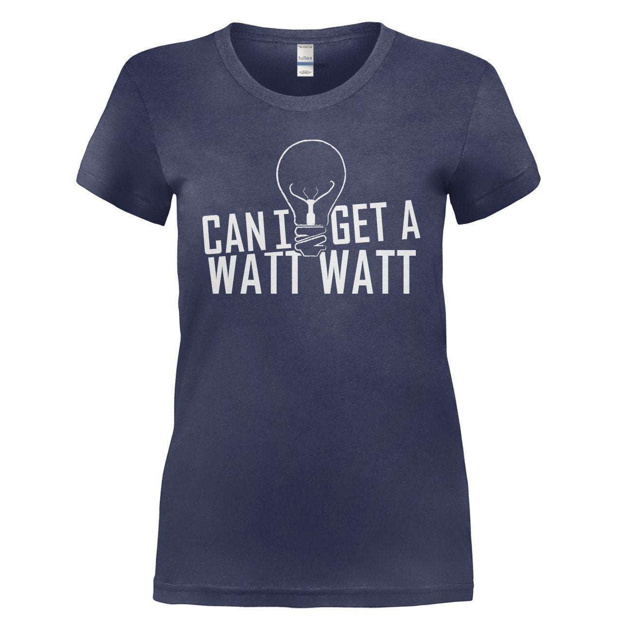 Load image into Gallery viewer, Can I Get A Watt Watt - T Shirt - CAN_I_GET_A_WATT_WATT-_Ladies_-_Navy
