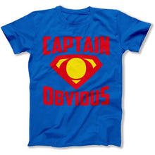 Load image into Gallery viewer, Captain Obvious - T Shirt - CAPTAIN_OBVIOUS_-_men_-_blue