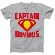 Load image into Gallery viewer, Captain Obvious - T Shirt - CAPTAIN_OBVIOUS_-_men_-_heather_grey