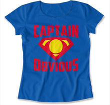 Load image into Gallery viewer, Captain Obvious - T Shirt - CAPTAIN_OBVIOUS_-_women_-_blue