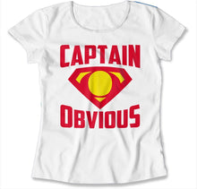 Load image into Gallery viewer, Captain Obvious - T Shirt - CAPTAIN_OBVIOUS_-_women_-_white