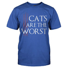 Load image into Gallery viewer, Cats are the Worst - T Shirt - CATS-ARE-THE-WORST---mens-royal