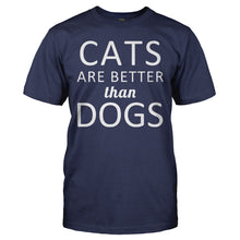 Load image into Gallery viewer, Cats Are Better Than Dogs - T Shirt - CATS_ARE_BETTER_THAN_DOGS_-_Men_-_navyblue
