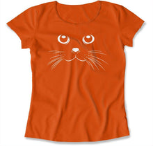 Load image into Gallery viewer, Cat Face - T Shirt - CAT_FACE_-_women_-_orange
