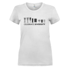 Load image into Gallery viewer, Celebrate Diversity - Beer - T Shirt - CELEBRATE-DIVERSITY---BEER--Ladies---White