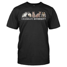 Load image into Gallery viewer, Celebrate Diversity - Cats - T Shirt - CELEBRATE_DIVERSITY_-_CATS_-_Men_-_black