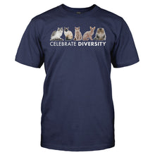 Load image into Gallery viewer, Celebrate Diversity - Cats - T Shirt - CELEBRATE_DIVERSITY_-_CATS_-_Men_-_navyblue
