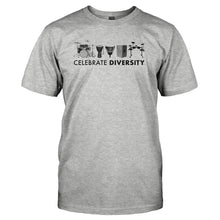 Load image into Gallery viewer, Celebrate Diversity - Drums - T Shirt - CELEBRATE_DIVERSITY_-_DRUMS_-_Men_-_heathergrey
