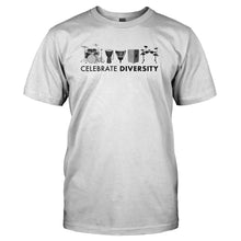 Load image into Gallery viewer, Celebrate Diversity - Drums - T Shirt - CELEBRATE_DIVERSITY_-_DRUMS_-_Men_-_white