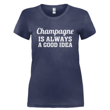 Load image into Gallery viewer, Champagne Is Always A Good Idea - T Shirt - CHAMPAGNE_IS_ALWAYS_A_GOOD_IDEA-_Ladies_-_Navy