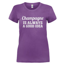 Load image into Gallery viewer, Champagne Is Always A Good Idea - T Shirt - CHAMPAGNE_IS_ALWAYS_A_GOOD_IDEA-_Ladies_-_Purple