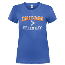 Load image into Gallery viewer, Chicago > Green Bay - T Shirt - CHICAGO_GREEN_BAY-_Ladies_-_Royal
