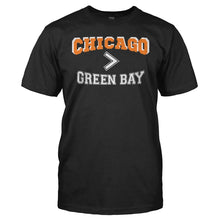 Load image into Gallery viewer, Chicago > Green Bay - T Shirt - CHICAGO_GREEN_BAY_men_black