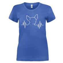 Load image into Gallery viewer, Chihuahua Heartbeat - T Shirt - CHIHUAHUA_HEARTBEAT_-_Ladies_-_royalblue