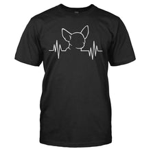 Load image into Gallery viewer, Chihuahua Heartbeat - T Shirt - CHIHUAHUA_HEARTBEAT_-_Men_-_black