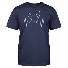 Load image into Gallery viewer, Chihuahua Heartbeat - T Shirt - CHIHUAHUA_HEARTBEAT_-_Men_-_navyblue