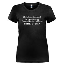 Load image into Gallery viewer, Children Inherit Awesomeness from Their Mother - T Shirt - CHILDREN_INHERIT_AWESOMENESS_FROM_THEIR_MOTHER-_Ladies_-_Black