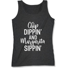 Load image into Gallery viewer, Chip Dippin Margarita Sippin  Cinco De Mayo Party - T Shirt  - CINCO-18 - CINCO-18---charcol--ladies-tanktop