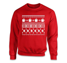 Load image into Gallery viewer, Coffee - Ugly Christmas Sweater - T Shirt - COFFEE_-_UGLY_CHRISTMAS_SWEATER_crewneck_red