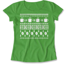 Load image into Gallery viewer, Coffee - Ugly Christmas Sweater - T Shirt - COFFEE_-_UGLY_CHRISTMAS_SWEATER_women_kelly