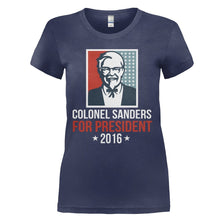 Load image into Gallery viewer, Colonel Sanders For President - T Shirt - COLONEL_SANDERS_FOR_PRESIDENT_-_Ladies_-_navyblue