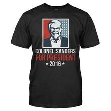 Load image into Gallery viewer, Colonel Sanders For President - T Shirt - COLONEL_SANDERS_FOR_PRESIDENT_-_Men_-_black