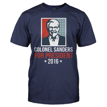 Load image into Gallery viewer, Colonel Sanders For President - T Shirt - COLONEL_SANDERS_FOR_PRESIDENT_-_Men_-_navyblue