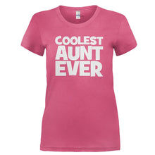 Load image into Gallery viewer, Coolest Aunt Ever - T Shirt - COOLEST_AUNT_EVER-_Ladies_-_Pink