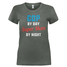 Load image into Gallery viewer, Cop By Day. Super Mom By Night - T Shirt - COP_BY_DAY._SUPER_MOM_BY_NIGHT-_Ladies_-_Charcoal