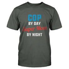 Load image into Gallery viewer, Cop By Day. Super Mom By Night - T Shirt - COP_BY_DAY._SUPER_MOM_BY_NIGHT-_Men_-_Charcoal