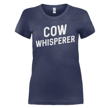 Load image into Gallery viewer, Cow Whisperer - T Shirt - COW_WHISPERER_-_Ladies_-_navyblue