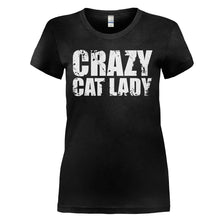 Load image into Gallery viewer, Crazy Cat Lady - T Shirt - CRAZY_CAT_LADY_-_Ladies_-_black