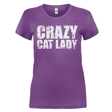 Load image into Gallery viewer, Crazy Cat Lady - T Shirt - CRAZY_CAT_LADY_-_Ladies_-_purple