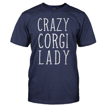 Load image into Gallery viewer, Crazy Corgi Lady - T Shirt - CRAZY_CORGI_LADY_-_Men_-_navyblue