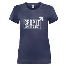 Load image into Gallery viewer, Crop It Like It's Hot - T Shirt - CROP_IT_LIKE_IT_S_HOT_-_Ladies_-_navyblue