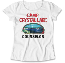 Load image into Gallery viewer, Camp Crystal Lake Counselor - T Shirt - Camp_Crystal_Lake_Counselor_women_white