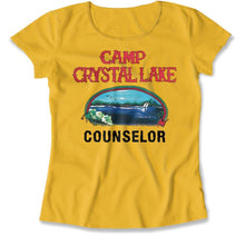 Load image into Gallery viewer, Camp Crystal Lake Counselor - T Shirt - Camp_Crystal_Lake_Counselor_women_yellow