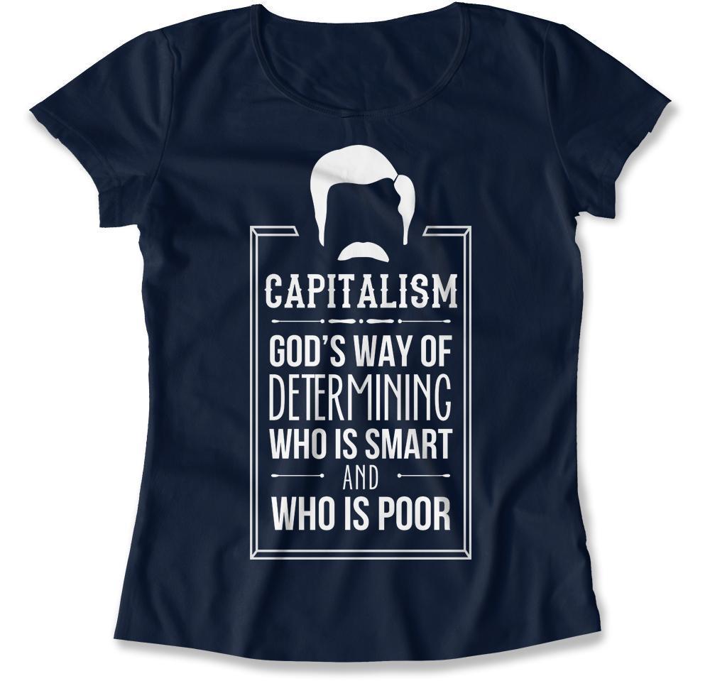 Load image into Gallery viewer, Capitalism - T Shirt - Capitalism_women_navy