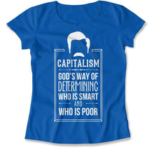 Load image into Gallery viewer, Capitalism - T Shirt - Capitalism_women_royal