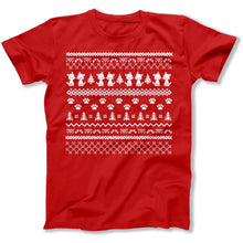 Load image into Gallery viewer, Cats - Ugly Christmas Sweater - T Shirt - Cats_-_Ugly_Christmas_Sweater_men_red