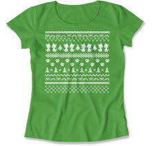 Load image into Gallery viewer, Cats - Ugly Christmas Sweater - T Shirt - Cats_-_Ugly_Christmas_Sweater_women_kelly