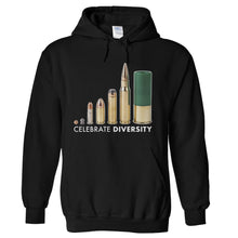 Load image into Gallery viewer, Celebrate Diversity - Bullets - T Shirt - Celebrate-Diversity---Bullets---hoodie---Black