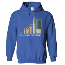 Load image into Gallery viewer, Celebrate Diversity - Bullets - T Shirt - Celebrate-Diversity---Bullets---hoodie---Royal-Blue