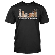 Load image into Gallery viewer, Celebrate Diversity - Dogs - T Shirt - Celebrate_Diversity_-_Dogs_men_black