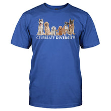 Load image into Gallery viewer, Celebrate Diversity - Dogs - T Shirt - Celebrate_Diversity_-_Dogs_men_royal