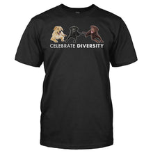 Load image into Gallery viewer, Celebrate Diversity - Labradors - T Shirt - Celebrate_Diversity_-_Labradors_men_black