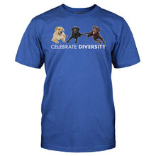 Load image into Gallery viewer, Celebrate Diversity - Labradors - T Shirt - Celebrate_Diversity_-_Labradors_men_royal