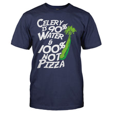 Load image into Gallery viewer, Celery is 95% Water and 100% Not Pizza - T Shirt - Celery_is_95_Water_and_100_Not_Pizza_navy