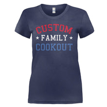 Load image into Gallery viewer, (Custom) Family Cookout - Personalized - T Shirt - Custom_-Family-Cookout---Personalized---ladies---Navy-Blue