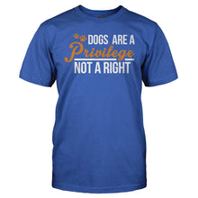 Load image into Gallery viewer, Dogs Are A Privilege, Not A Right - T Shirt - DOGS_ARE_A_PRIVILEGE_NOT_A_RIGHT_-_men_-_royalblue